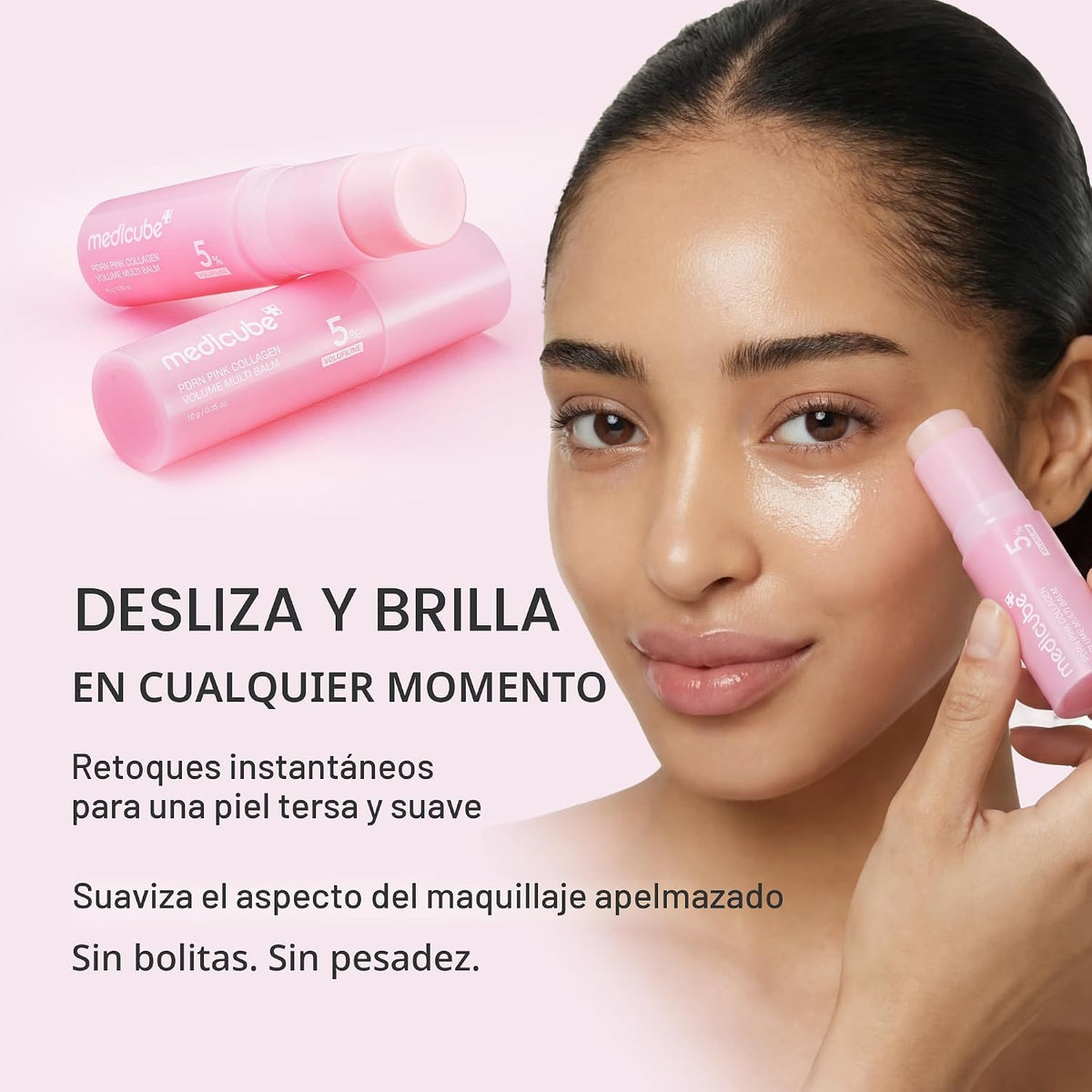 MEDICUBE PDRN - Bálsamo múltiple de colágeno rosa para volumen – Bálsamo facial y corporal | Volufiline, PDRN, NAD, colágeno