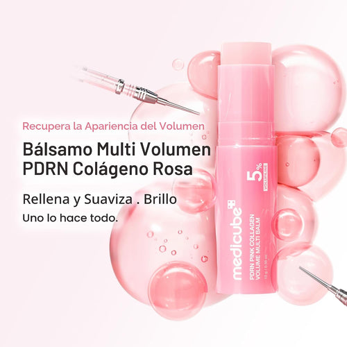 MEDICUBE PDRN - Bálsamo múltiple de colágeno rosa para volumen – Bálsamo facial y corporal | Volufiline, PDRN, NAD, colágeno