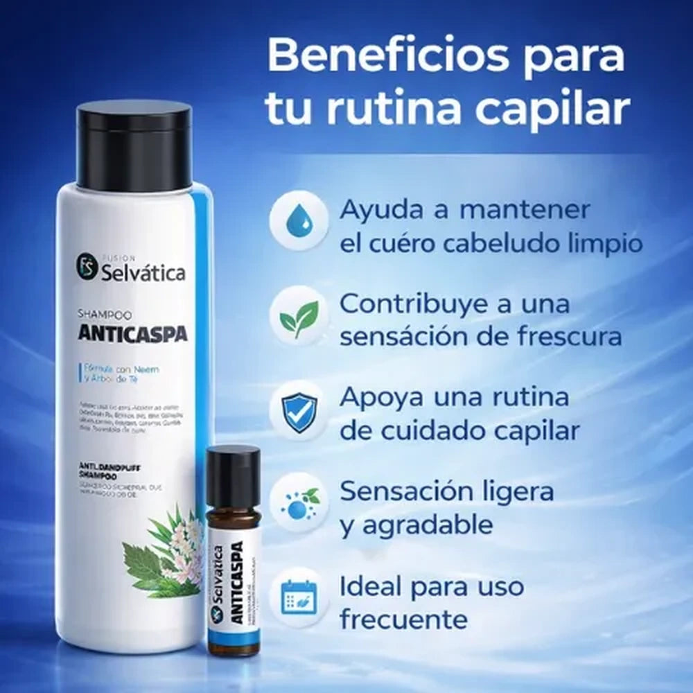 Dúo Anticaspa Fusión Selvática - ¿Cansado de esos punticos blancos sobre tu camisa negra?